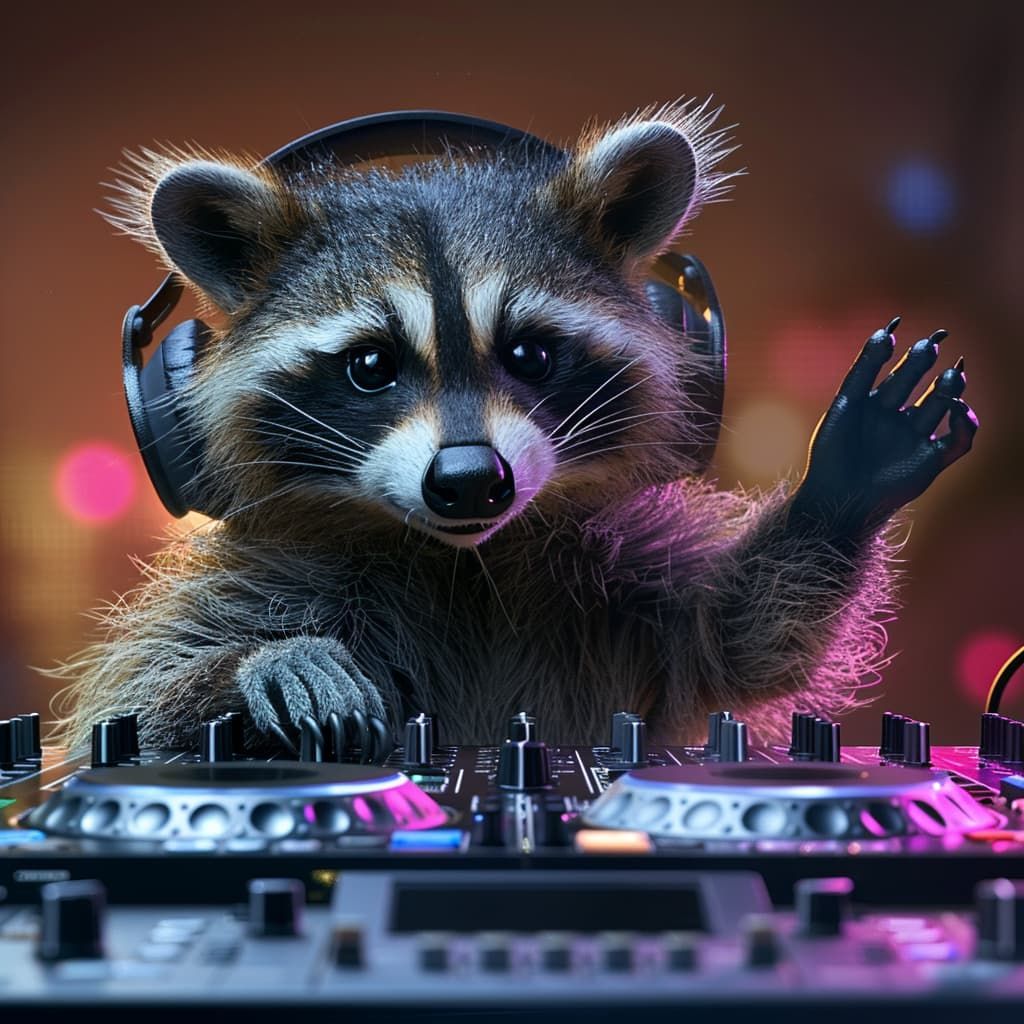 AI-generated Racoon DJ