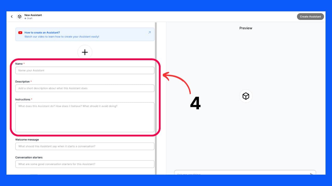 AI Agent creation on BlueGPT - Step 4