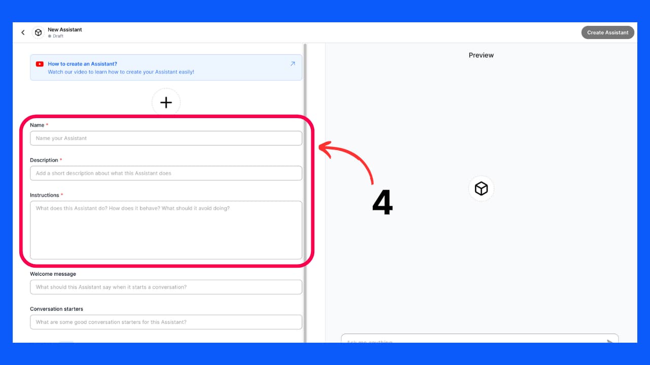 AI Agent création on BlueGPT - Step 4