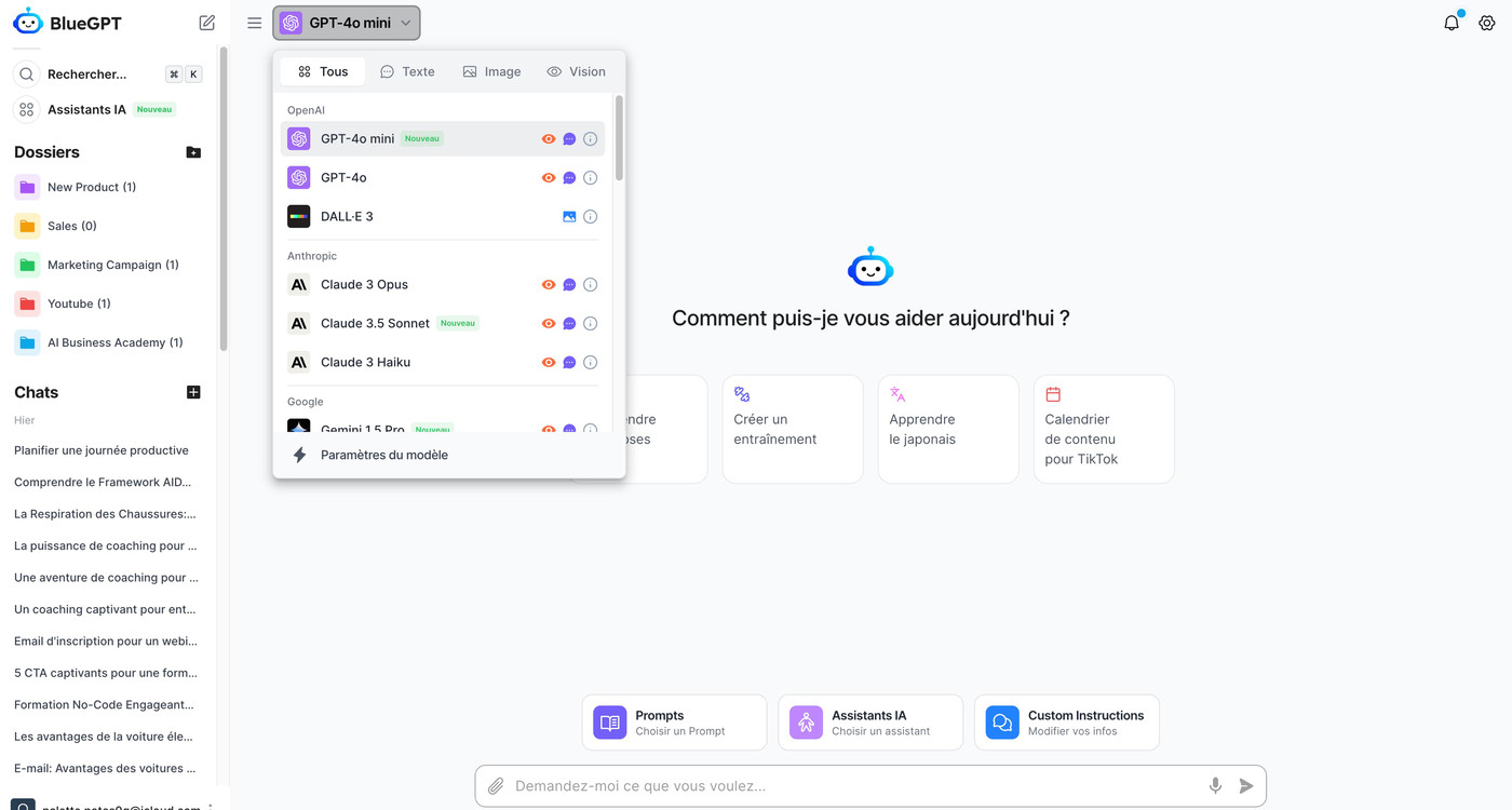BlueGPT the all in one AI platform