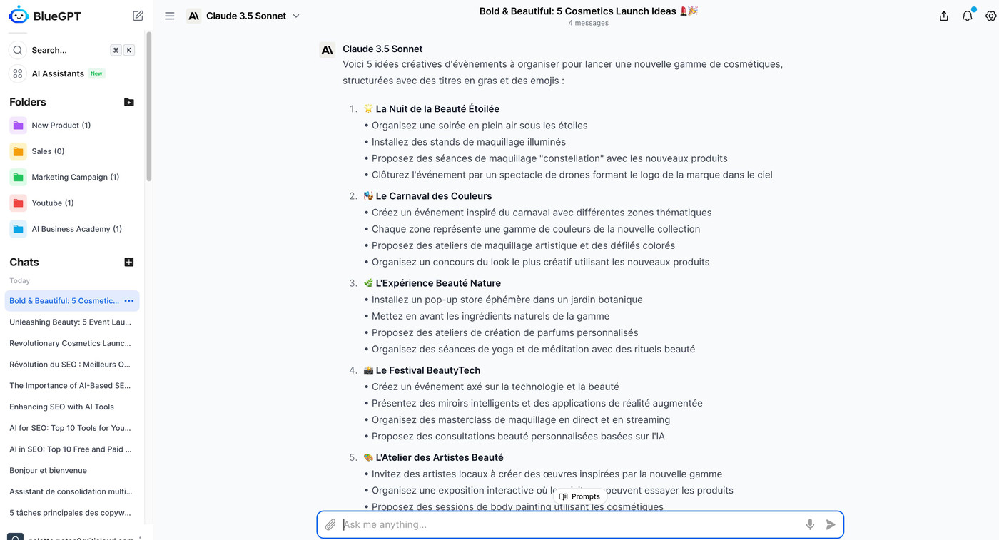 BlueGPT copywriting exemple